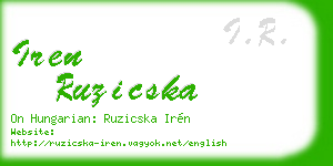iren ruzicska business card
